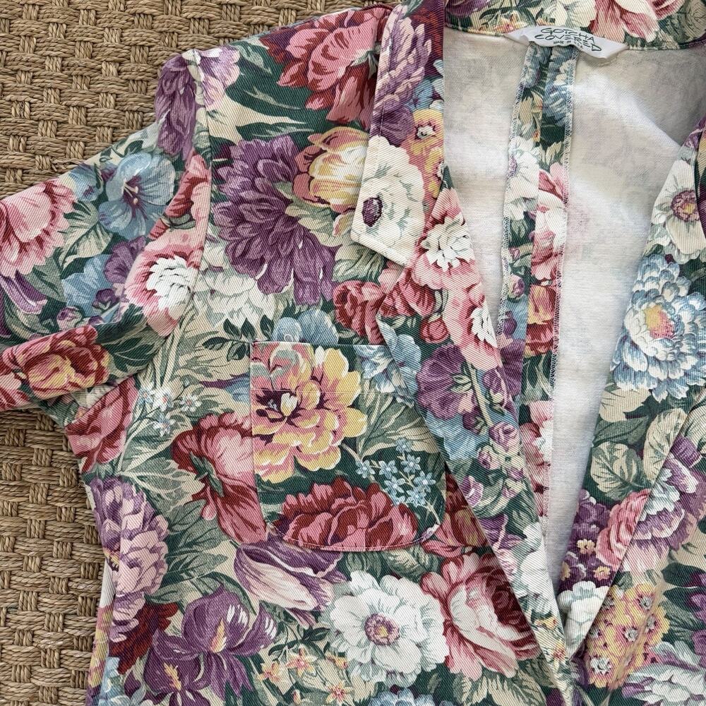 Vintage Floral Tapestry Blazer Gotcha Covered Women’s Size XL USA Made - Picture 10 of 12